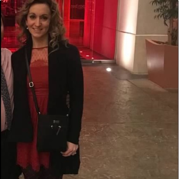 Express Red Lace Dress size 8 wore once - Picture 2 of 3